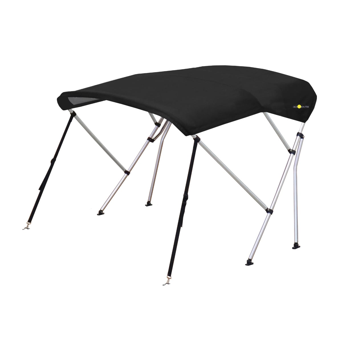 Black Aluminium Oceansouth NZ 4 Bow Canvas Soft Top Bimini Top - A Boating Accessory for shade protection