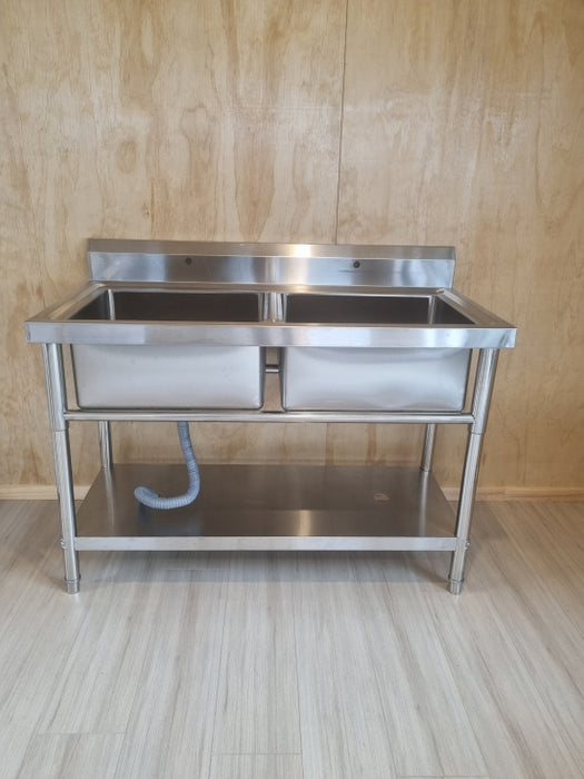 Stainless Steel Freestanding Double Sink