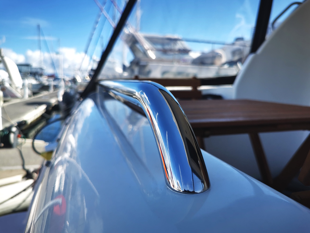 stainless boat grab rails polished