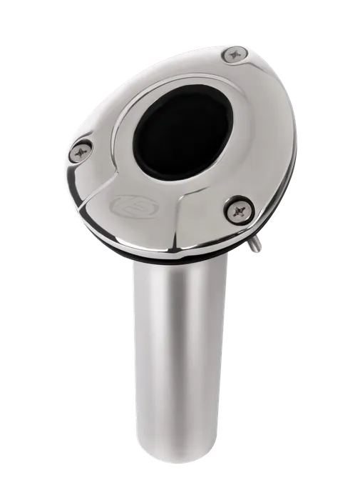 Exploding Fish Bluewater Fixed Rod Holder, 316 stainless steel, flush mount, for boats