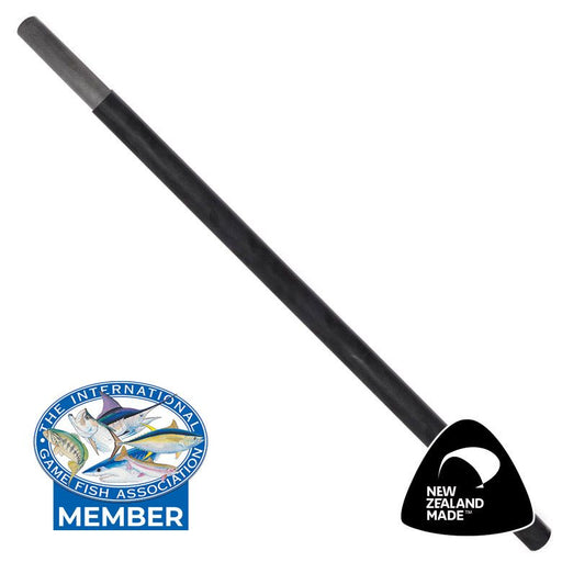 Image of a 1.5 meter Kilwell NZ Outrigger PP47 extension pole made of black fiberglass with a spigot joint. The extension pole has a Kilwell logo and the text "MADE IN NEW ZEALAND".