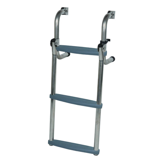 Short Base Stainless Steel 3-Step Ladder