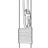 Drawing of Kilwell Outrigger Jam Cleat - Marine Grade Nylon, for securing braided pulley rope on Kilwell outriggers.