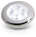 Polished Stainless Rim Hella Marine LED Round Courtesy Lamps - White