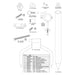 Master Sheet including all parts - Kilwell Slimline Outrigger Base Spare Parts Kit (SOB42) - Includes replacement parts for base, gasket, hinge pin, washers, bolts, locking pins, pivot link, top clamp, yoke, main tube, and cross bolt.