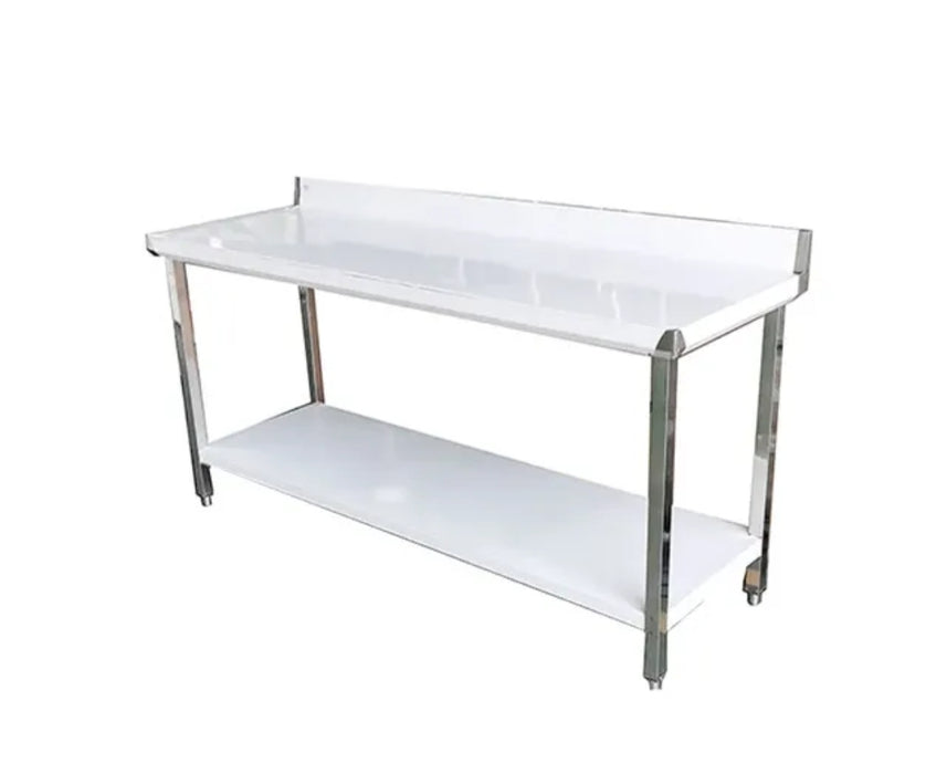 Stainless Steel Bench, Splashback 2 Tier