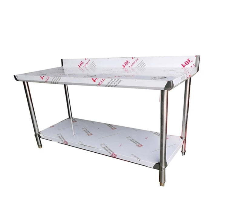 Stainless Steel Bench, Splashback 2 Tier