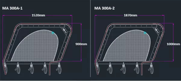 photo of the measurements for oceansouths stone guards