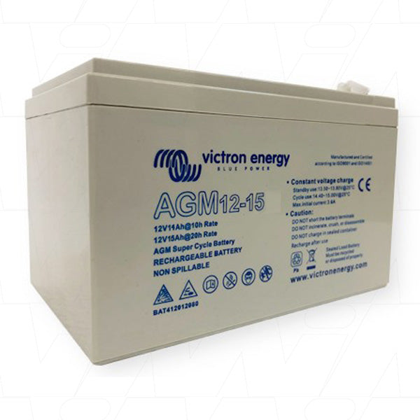12V/15Ah AGM Super Cycle Battery - Victron Energy BAT412015080