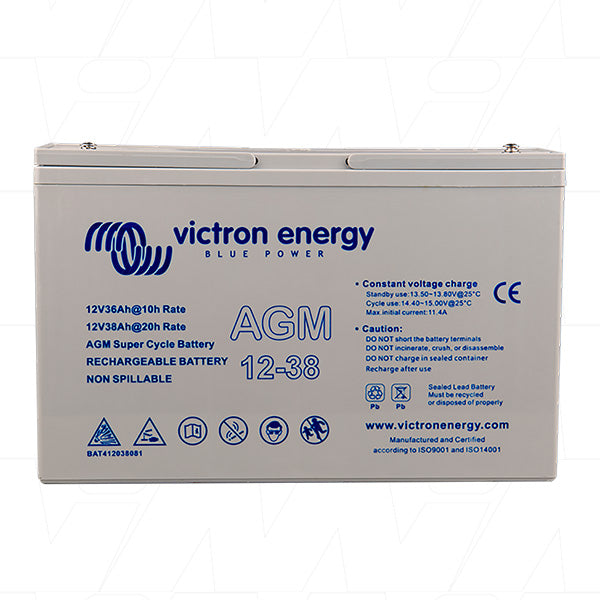 12V/38Ah AGM Super Cycle Battery - Victron Energy BAT412038081