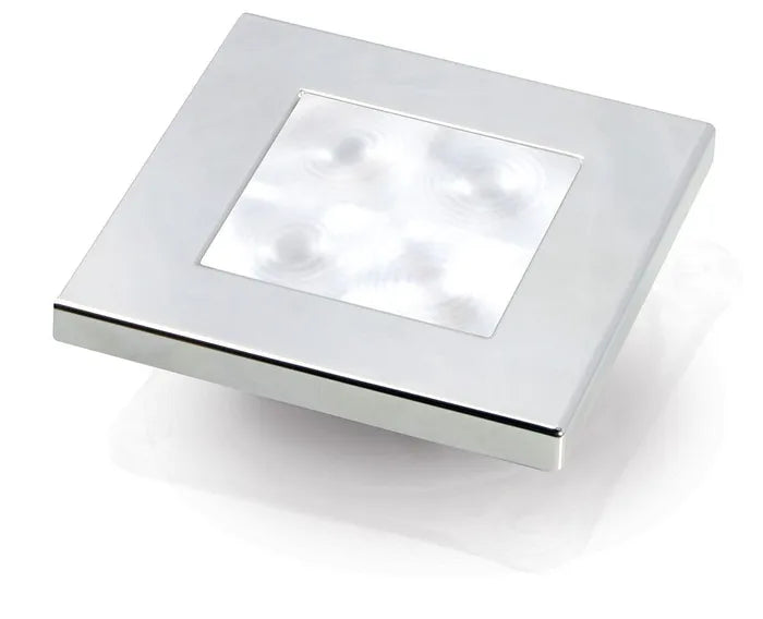 wHITE led Chrome Plated Square Rim for - Hella Marine LED 'Enhanced Brightness' Square Courtesy Lamp