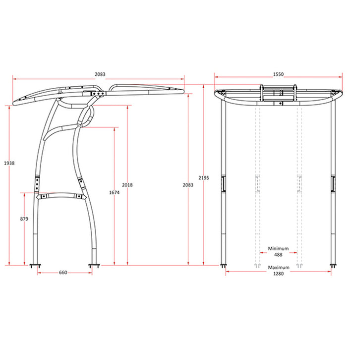 RELAXN - Anodised Folding Centre Console T-Top