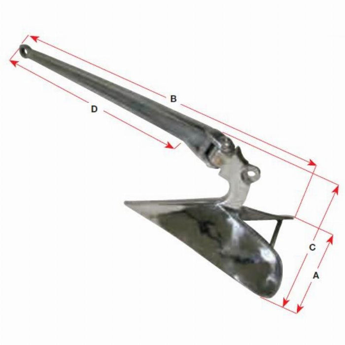 BLA Plough Anchor 316 Grade Stainless Steel