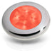 Polished Stainless Rim Hella Marine LED Round Courtesy Lamps - Red